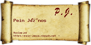Pein János névjegykártya