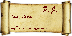 Pein János névjegykártya